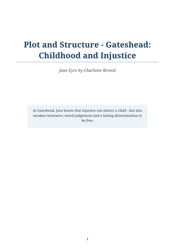 Jane Eyre – Gateshead: Childhood and Injustice