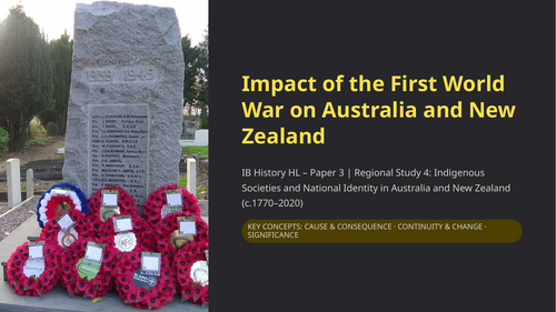 IB History HL Paper 3: WWI Impact Australia & NZ PPT