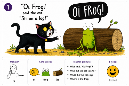 Oi Frog! by Kes Gray & Jim Field – Widgit Symbol Adapted Book | ASD, SEN & SEND