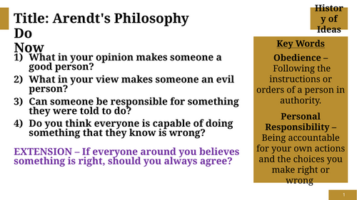 Arendt's Philosophy