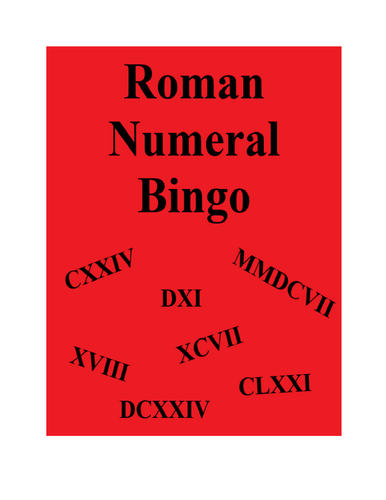 Roman Numeral Bingo