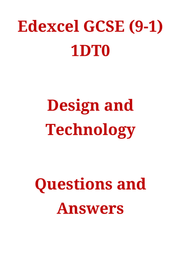 GCSE DT - Exam Style Questions and Answers
