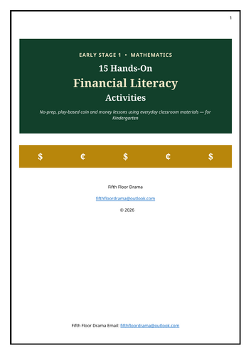 15 Hands-On Financial Literacy Activities | Early Stage 1 Math | NSW Syllabus