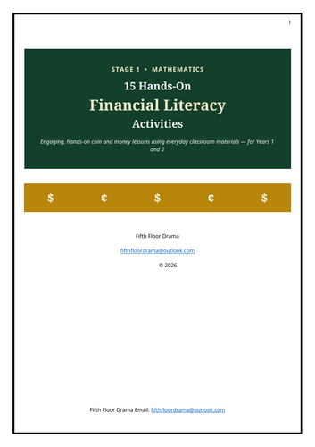15 Hands-On Financial Literacy Activities | Stage 1 Math |