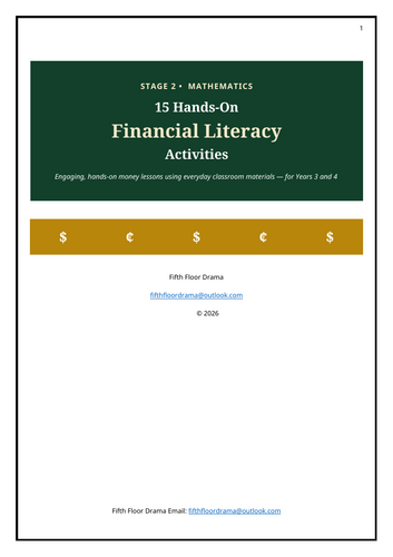 15 Hands-On Financial Literacy Activities | Stage 2 Math |