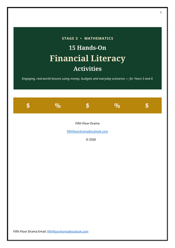 15 Hands-On Financial Literacy Activities | Stage 3 Math