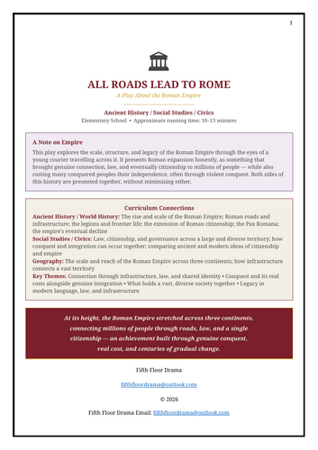 ALL ROADS LEAD TO ROME: Roman Empire Classroom Play | Ancient Rome History Drama