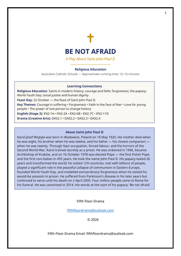 Be Not Afraid | Pope John Paul II Classroom Play | Catholic Religious Education