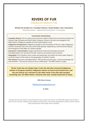 Canadian History Classroom Play: Rivers of Fur | The Canadian Fur Trade Drama