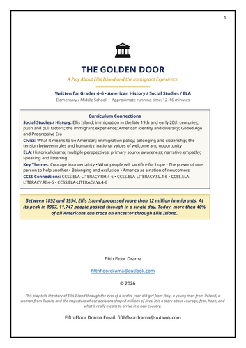 Ellis Island Classroom Play | Immigration History Drama Script | The Golden Door