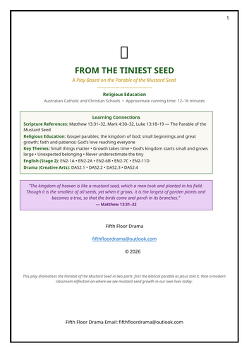 From the Tiniest Seed | Mustard Seed Parable Classroom Play | Bible Drama