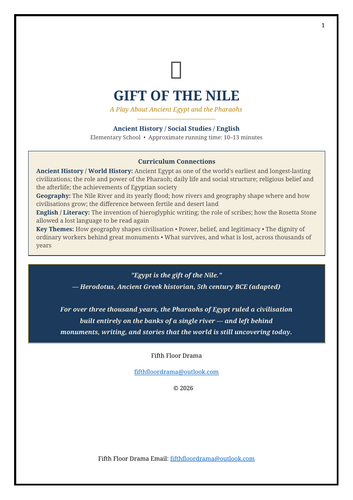GIFT OF THE NILE: Ancient Egypt & Pharaohs Classroom Play | History Drama