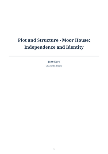 Jane Eyre – Moor House: Independence and Identity
