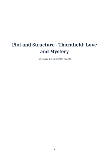 Jane Eyre – Thornfield: Love and Mystery