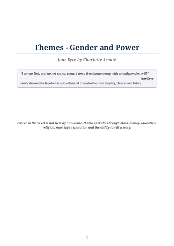 Jane Eyre – Gender and Power