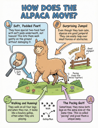 The alpaca I How does it move I Educational Poster