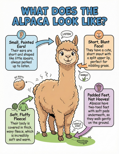 The alpaca I What does it look like I Educational Poster