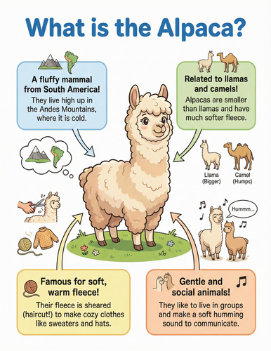 The alpaca I What is it I Educational Poster