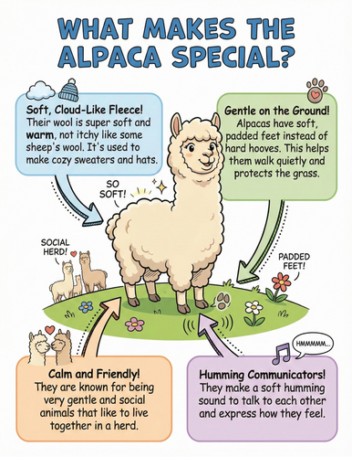 The alpaca I What makes it special I Educational Poster