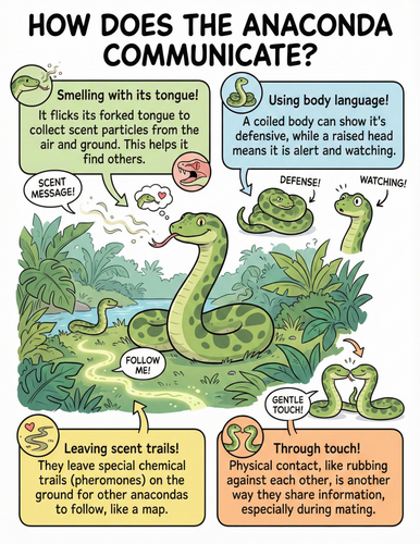 The anaconda I How does it communicate I Educational Poster