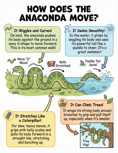 The anaconda I How does it move I Educational Poster