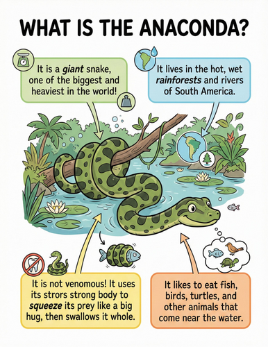 The anaconda I What is it I Educational Poster