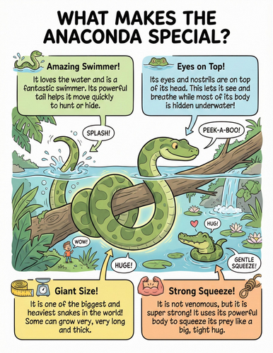 The anaconda I What makes it special I Educational Poster