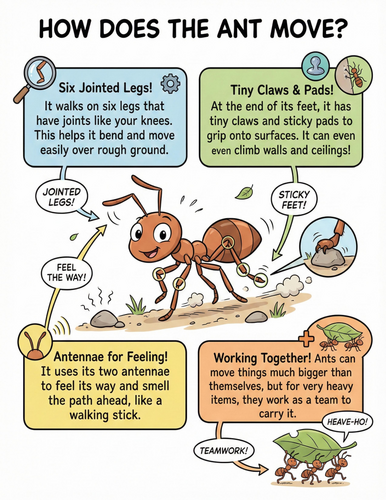 The ant I How does it move I Educational Poster