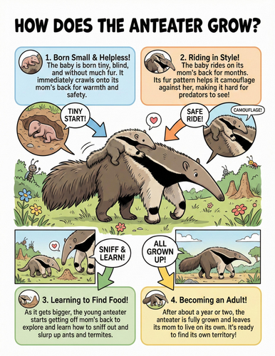 The anteater I How does it grow I Educational Poster