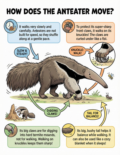 The anteater I How does it move I Educational Poster