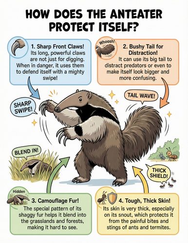 The anteater I How does it protect itself I Educational Poster