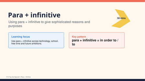 KS4 Sp Higher Para + infinitive (technology + health focus)