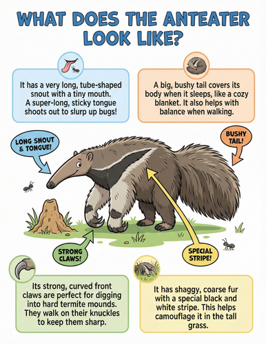 The anteater I What does it look like I Educational Poster