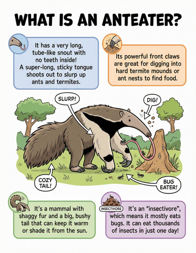 The anteater I What is it I Educational Poster