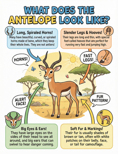 The antelope I What does it look like I Educational Poster
