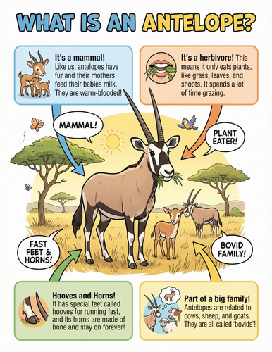 The antelope I What is it I Educational Poster