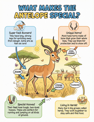 The antelope I What makes it special I Educational Poster