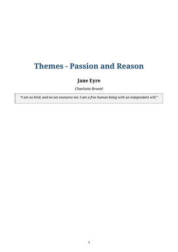 Jane Eyre – Charlotte Brontë – Passion and Reason