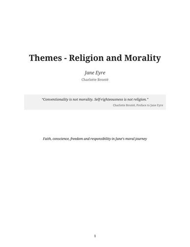 Jane Eyre – Charlotte Brontë – Religion and Morality