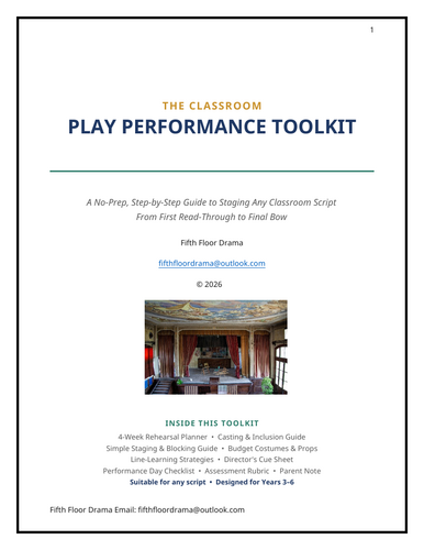 Lights, Camera, Perform! | Classroom Play Production Toolkit | Drama Teaching Re