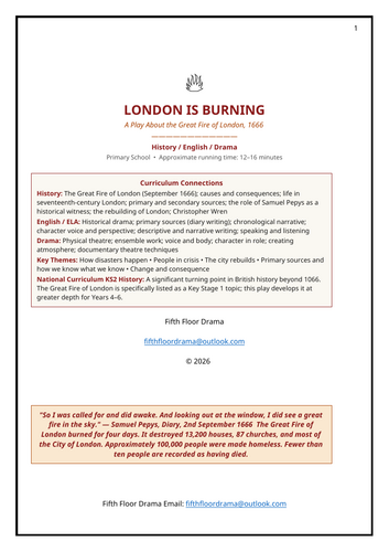 London Is Burning | Great Fire of London 1666 Classroom Play | English History