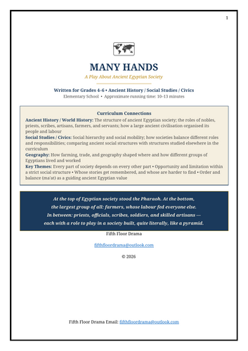MANY HANDS: Ancient Egyptian Society Classroom Play | History Drama Script
