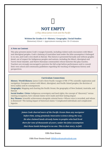 NOT EMPTY: James Cook & Pacific Exploration Classroom Play | Australian History