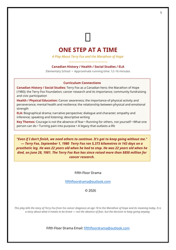 One Step at a Time | Terry Fox Classroom Play | Canadian History