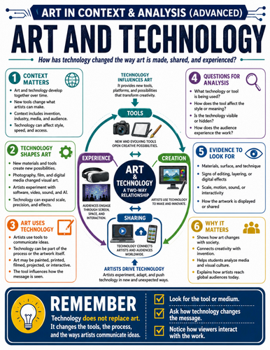 Art and Technology I Educational Poster I Classroom Decor