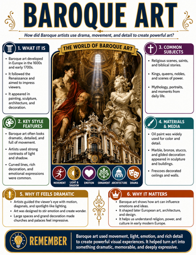 Baroque Art I Educational Poster I Classroom Decor