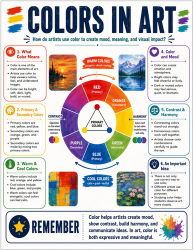 Colors in Art I Educational Poster I Classroom Decor