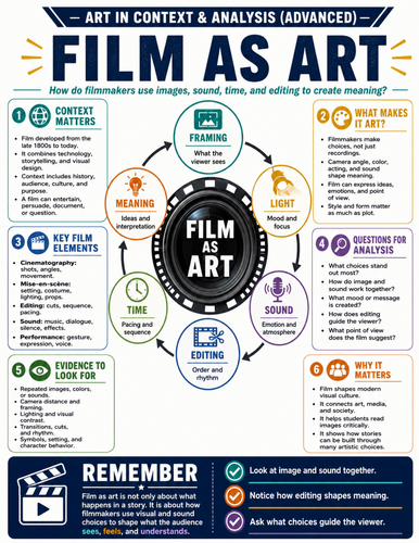 Film as Art I Educational Poster I Classroom Decor