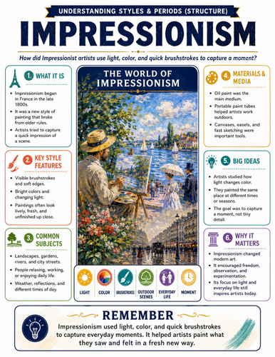 Impressionism I Educational Poster I Classroom Decor