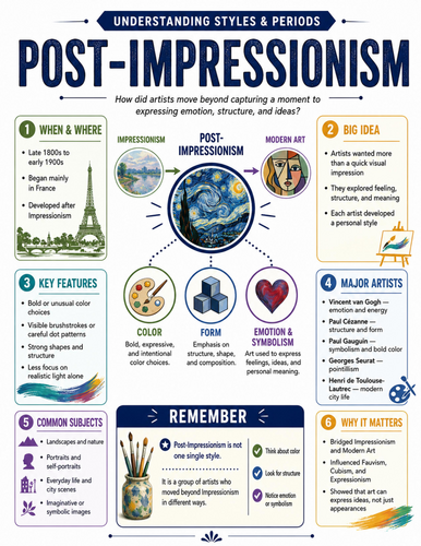 Post Impressionism I Educational Poster I Classroom Decor
